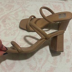 Tan leather Dolce Vita heels.